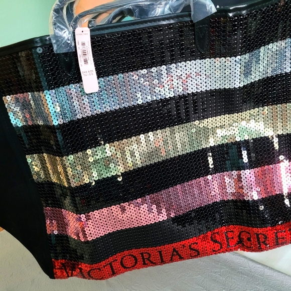 NWT, Victoria's Secret Sequin Tote Bag, Large - Picture 2 of 2